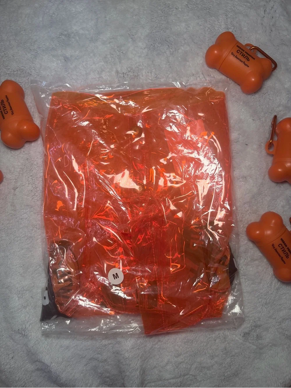 Heron Preston & Very Important Dogs - Clear Orange Rain Coat For Dog Size M